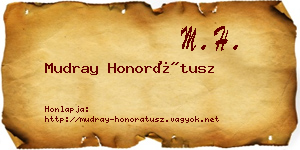 Mudray Honorátusz névjegykártya